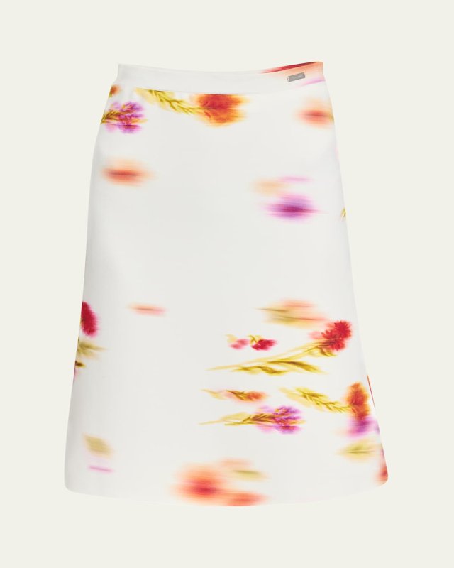Floral Print Poplin Skirt